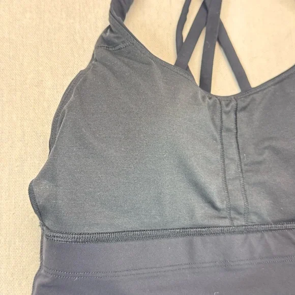 Lululemon Energy Longline Bra Medium Support Black Sz 6 - Picture 7 of 8